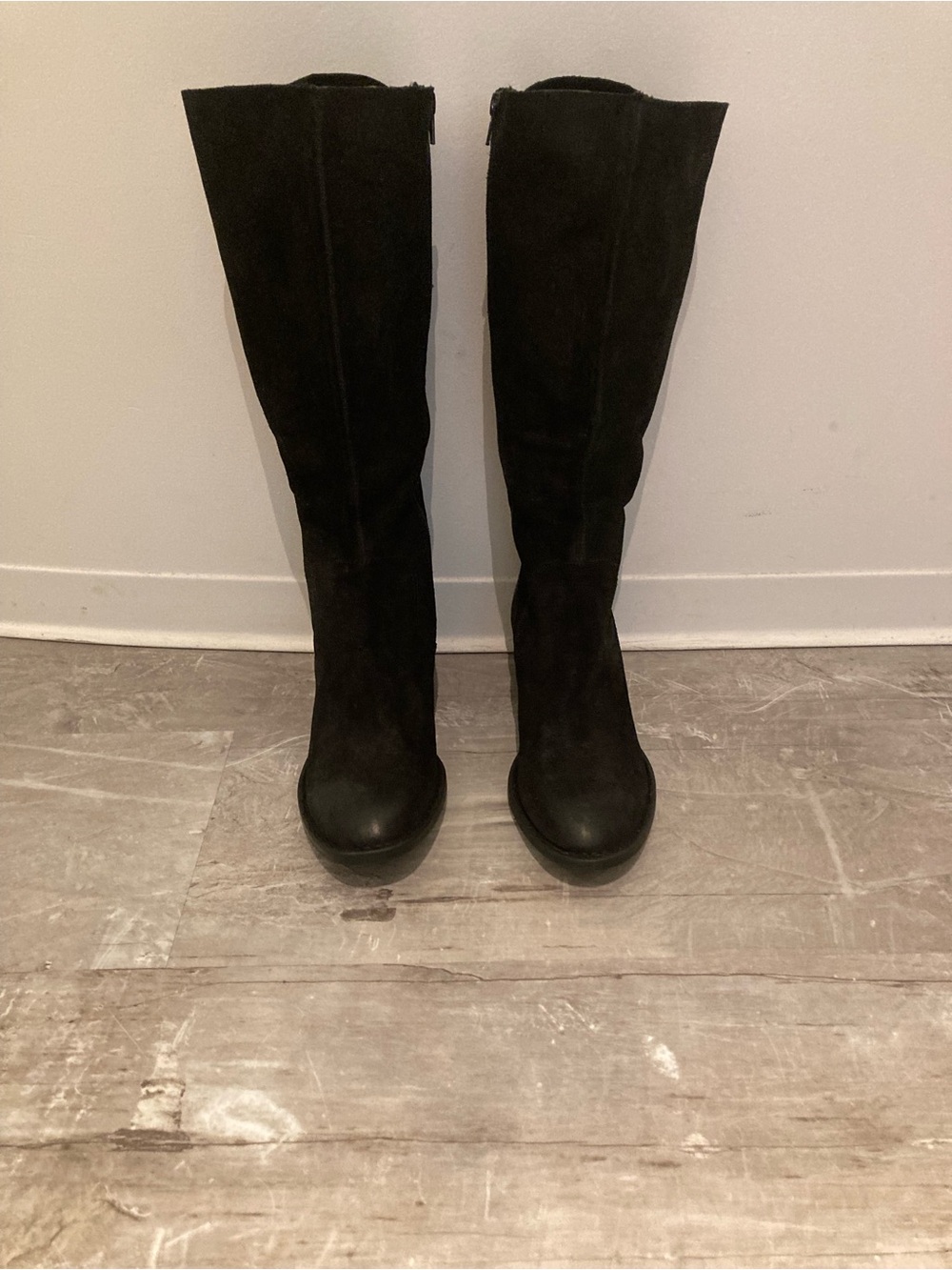 Born Distressed Suede Black Knee-High Women's Boots